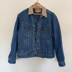 Riders by Lee Blue Denim Jacket with Tan Corduroy Collar